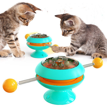 Rotatable Cat Toy With Catnip Balls