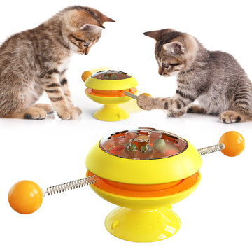Rotatable Cat Toy With Catnip Balls